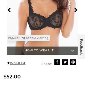 Black Sensuous Unlined Lace Bra
